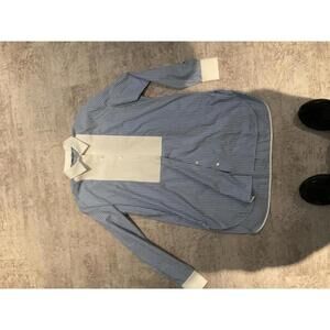 NWT Celine women’s oversized Blue/White Button Down sz 38 / US 6